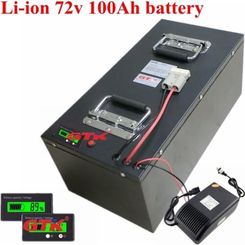 Li-ion 72v 100Ah Power lithium ion battery 100A BMS 7000w 8000w bike tricycle Forklift Motocycle scopoter ebike +10A charger