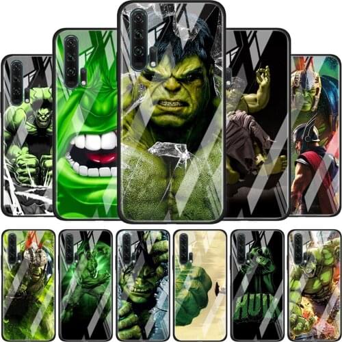Marvel Hulk Avengers Soft Tempered Glass Cover For Honor 30 20 10 9X 8X Lite Pro Plus Phone Case Coque Shell