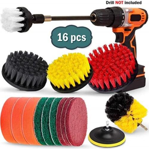 16 piece set of electric drill brush car tire cleaning corner cleaning electric drill brush head gap cleaning brush