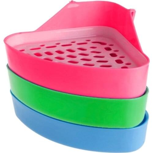 New Small Animal Hamster Pet Cat Rabbit Corner Toilet Litter Trays Clean Indoor Pet Litter Training Tray