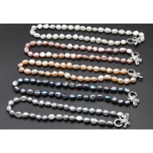 Free Shipping Real Freshwater pearl necklace 11-12mm baroque wedding jewelry girl birthday best gift white natural pearl neckla