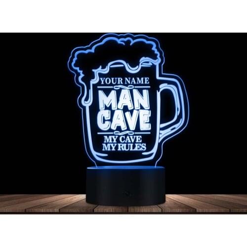 Beer Cup Personalized Design 7 Color Changing LED Standing Novelty Light Man Cave Fathers Day Gift for Him Bar Pub Party Decor