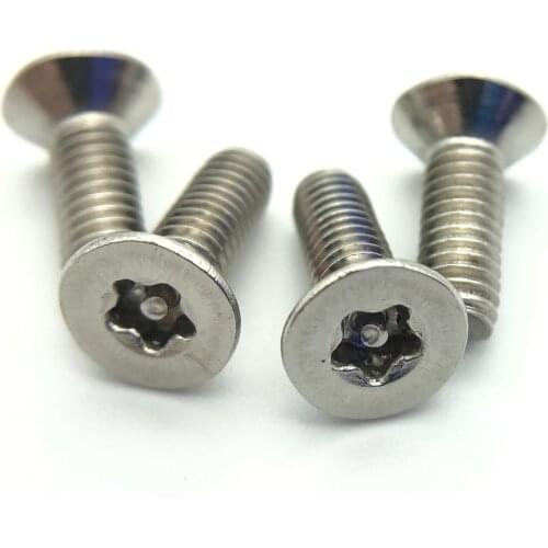 M3 M4 M5 M6 flat security screws torx with column countersunk head bolts plum safe male screw thread pitch Anti-theft stainless