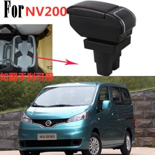 Armrest Box For NISSSAN NV200 2010-2017 Large Space Double layer Center Centre Console Storage Box with USB Interface Ashtray Cu