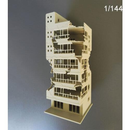1:144 1:100 Model War Damage Building Unfinished Building Building Scene Model Fish Tank Landscaping For Diorama
