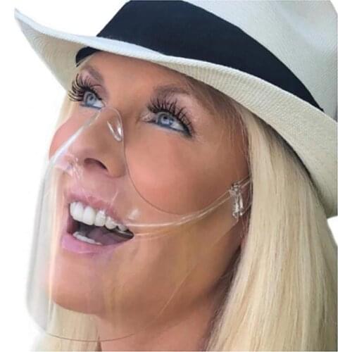 Transparent Face Shield Skin Care Adult Unisex Face Combine Plastic Clear Half Face Protection Anti-Splash Mask Face Shield