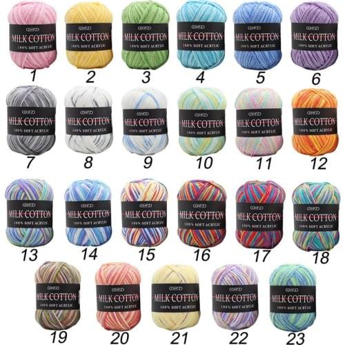 23color 1Pc=50g Crochet Mink Yarn Milk Cotton Knitting Yarn Soft Warm Baby Yarn For Hand Knitting Supplies Merino Wool