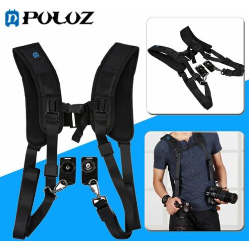 PULUZ Double Dual Shoulder Belt DSLR Universal Strap Harness Holder For DSLR Cameras