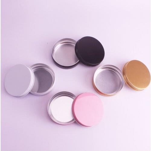 100ML Pink Aluminum Tin Jar Box With Screw Lid Tea Lip Balm Wax Face Cream Makeup Sample Jar Wedding Favors Candy Gift Box