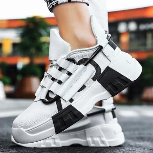 Thick Soles Sports Shoes for Men Running Shoes Men Sport Sneakers Mens Jogging Shoes Gym Height Increase Tennis White Race A-363