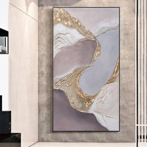 Modern Light Luxury Abstract Vertical Decorative Painting High-end Simple Atmosphere Living Room Background Wall Bedroom Home