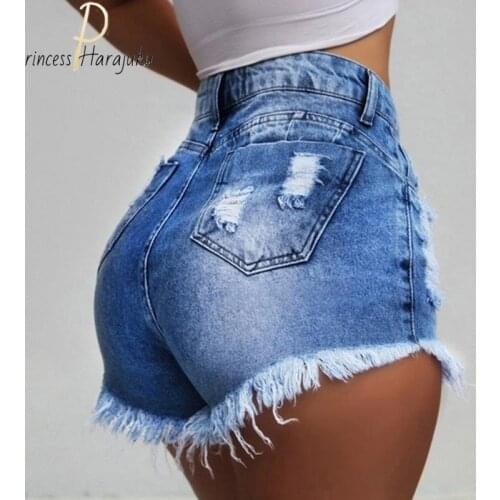 Slim Tassels Hole Sexy Denim Shorts Fashion Casual Summer Cool Womens Denim Shorts High Waist Plus Size Sexy Shorts New 2021