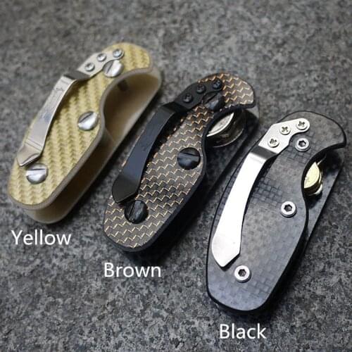 EDC Smart Key Holder Storage Clip Outdoor Single-release Lightweight Carbon Fiber Keychain With 5-piece Key Accessories