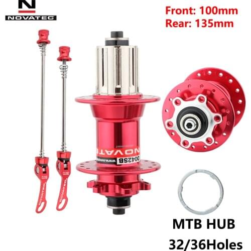 NOVATEC MTB Bike 6 Pawls HG Disc Brake Hub D041SB D042SB 8/9/10/11 speed Thru Axle 100 135mm Quick Release Sealed Bearing Hub
