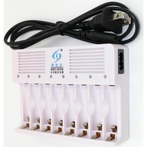 8 ports channels tanks1.2v Ni-MH and 1.6v NiZn aa aaa Rechargeable BATTERY CHARGER auto stop charging overcharge protect