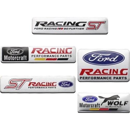 For Ford ST Fiesta EcoSport MK2 MK3 MK1 Mustang FOCUS 2 3 4 5 1PCS Aluminum Car Stickers Emblem Tail Decal Auto Accessories