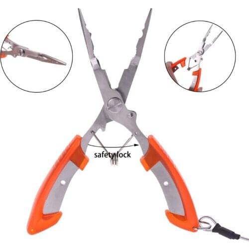 1 Pc Fishing Pliers Split Ring Hook Remover Scissors Grips Fish Tackle