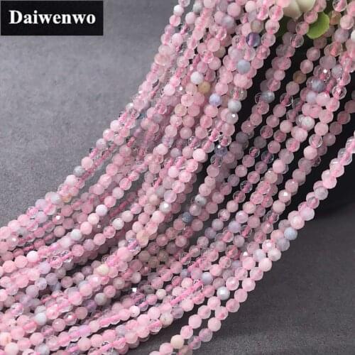 2/3/4mm Morganite Pink Beryl Natural Stone Small Bead Faceted Cut DIY