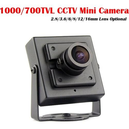 2.8mm 3.6mm 6mm 8mm 12mm 16mm Lens Optional 1000TVL CMOS Wired Mini Box Micro CVBS CCTV Security Camera with Metal Body