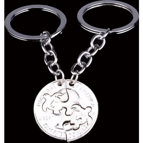 2pcs Turtle Keychain Key Rings Charm Peandant Key Chain Couple Best Friend Sister Gifts