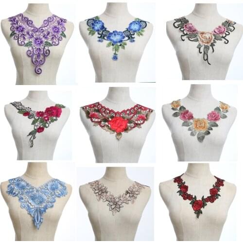 2016 Embroidered Lace Neckline Collar Applique Patches Scrapbooking Embossed Sewing Accessories,clothes pathces Gift