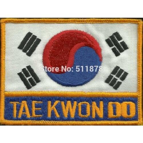 3" VINTAGE TAE KWON DO KARATE FIGHTING Embroidered Iron On Sew On Motorcycle Biker Vest Badge