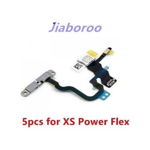 5pcs/lot Power Flex Cable for iPhone 8 7 Plus X XS max XR 6S On Off Switch Volume control with Metal Bracket LED Flash