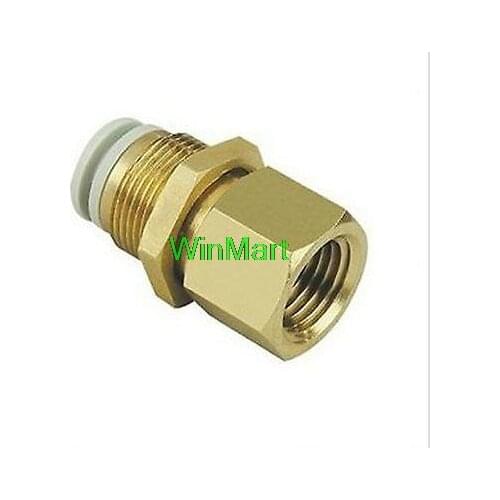 5 pieces Connectors Brass Bulkhead 4mm Tube-1/4" Female BSPP Replace SMC KQ2E04-02