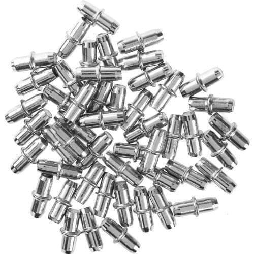 50Pcs Metal Shelf Support Studs Peg Shelves Shelf Pin/Sleeve Furniture Closet Cabinet Cupboard Bookcase Shelf Support Pins Nails