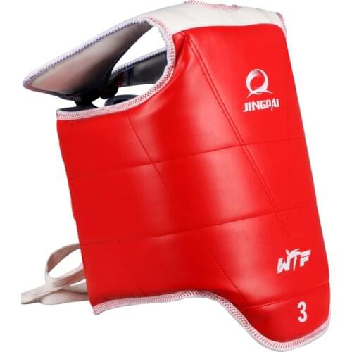 Free ship durable PUleather EVA red color artificial leather men women child taekwondo chest guard fighting chest protector