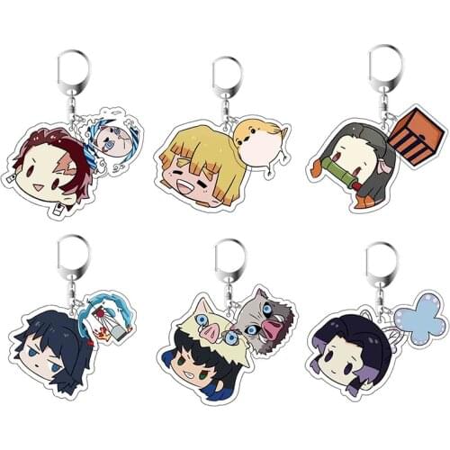 Anime Demon Slayer: Kimetsu No Yaiba Key Chain Fashion Kamado Tanjirou Nezuko Agatsuma Zenitsu Pendant Acrylic Figures Keychain