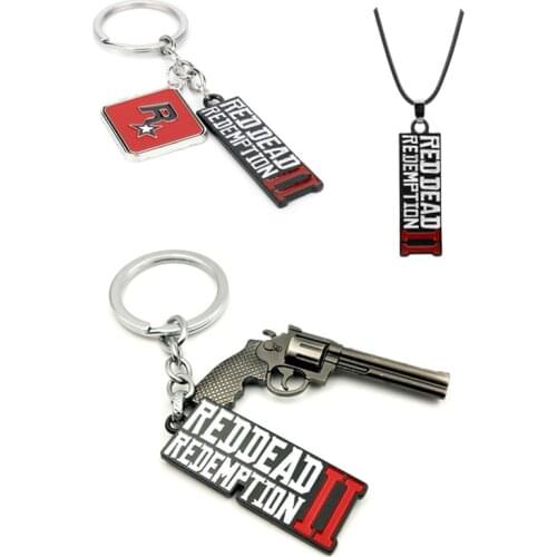 New Game Red Dead Redemption 2 Keychain Metal Keyring Gun Model For Men Women Bag Pendant Jewelry Souvenir Chaveiro llaveros