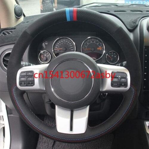 For Jeep Wrangler Patriot SUV /Wrangler JK /Grand Cherokee/ Compass DIY custom leather car interior steering wheel cover