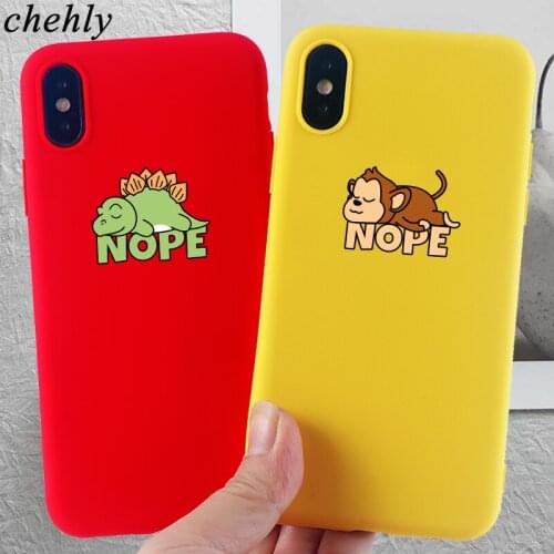 Funny Nope Phone Case for IPhone 6s 7 8 11 12 Mini Plus X XS Max XR SE Monkey Cases Soft Silicone Fitted Back Accessories Covers
