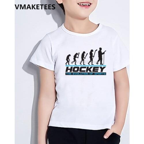 Kids Summer Short Sleeve Girls & Boys T shirt Children Evolution Of Ice Hockeyer Print T-shirt Funny Casual Baby Clothes,HKP795