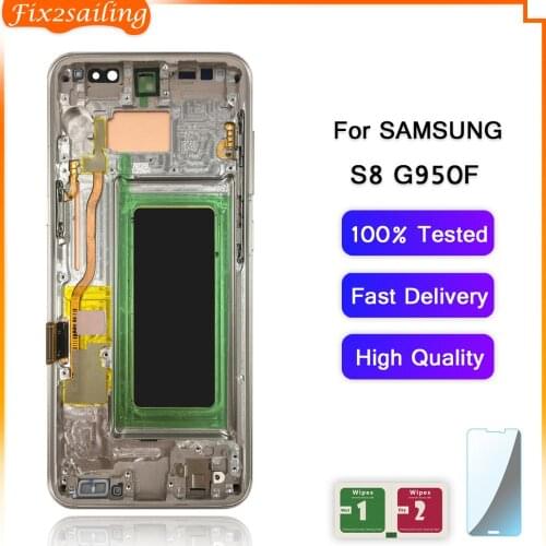 New Display Super Amoled For Samsung Galaxy S8 S8Plus G950F G950FD G9500 G950U LCD Touch Screen Sensor Panel Assembly