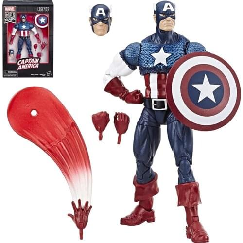 Hasbro Marvel Comics 80th Anniversary Legends Series 6-Inch Marvel Action Figure Captain America Collectible Dolls Toys For Boys