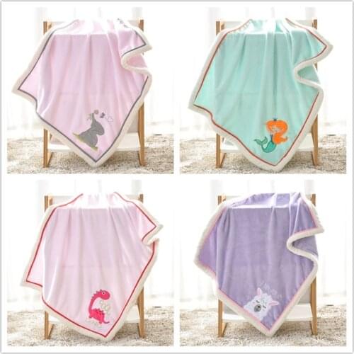 Newborn Baby Blanket Childrens Cartoon Animal Flannel Blankets Kids Swaddle Nap Thermal Blankets For Baby Warp Bedding Blanket