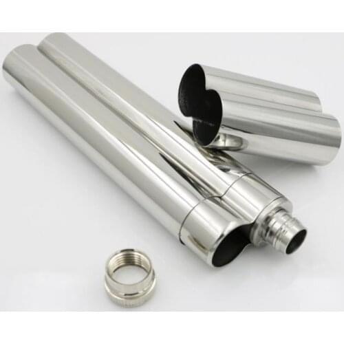 2 OZ Hip liquid Flask Mirror Polished two 1 Cigar Tubes 304 Stainless Steel smoking one cigars Travel Carry Case Holder SN290