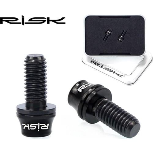 RISK 2pcs Bicycle Bottle Holder Bolt M5 X 12mm Titanium Bike Water Bottle Cage Air Pump Fixed Screw For MTB Mountain Road Bike