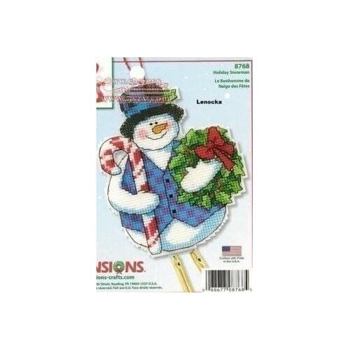 COTTON Counted Cross Stitch Kit Holiday Snowman Wind Chimes Windbell Ornament Ornaments Dim 8768