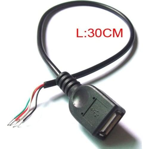 5PCS 30CM 2.0 USB EXTENSION CABLE USB female socket Cable Soldering