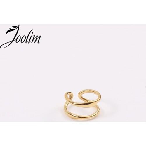 JOOLIM Double Band Ring Effortless Chic Stainless Steel Rings for Women