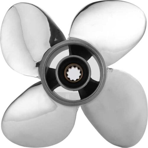 9.9inx10in Marine Boat Outboard Propeller 4 Blades 10 Spline Teeth Fit for HONDA 25-30HP 3in Gearcase