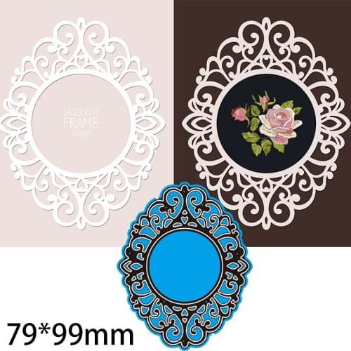 Metal Cutting Dies Hollow Flower Laser Circle New Scrapbook Decoration Template Embossing DIY Paper Card Craft 79*99 mm