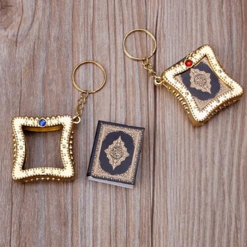 Mini Ark Quran Book Koran Pendant Muslim Keychain Bag Purse Car Decor Jewelry R7RF