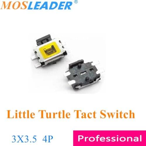 Mosleader 1000pcs 3*3.5 3x3.5 4P SMD Tiny Small Little Turtle Tact switch 4P Side switch button with location Bulk Tape