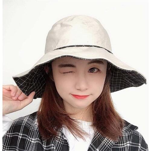 Net-famous Fisherman Hat lady summer Japanese version of the Korean tide visor hat big-brimmed Sun hat double-sided hat WS-2509