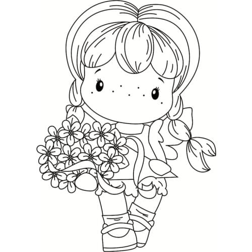 Girl Transparent Clear Silicone Stamps for DIY Scrapbooking/Card Making/Kids Fun Decoration Supplies