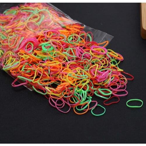 1000 PCS/bag Mixed Colorful Rubber Bands Girls Pet Dog DIY Hair Bows Grooming Hairpin Hair Accessories